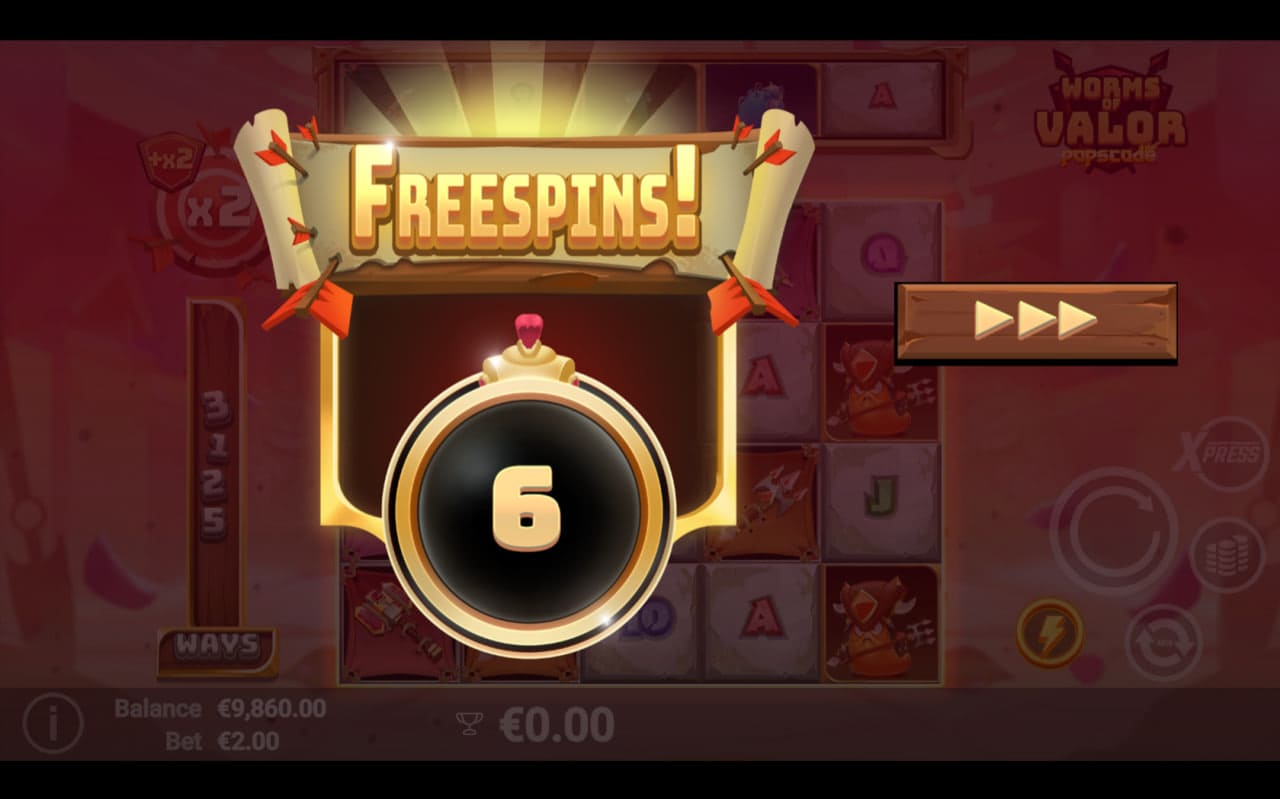 Worms of Valor Free Spins